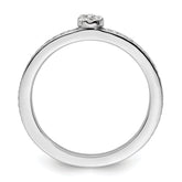 14k White Gold Stackable Expressions White Topaz and Diamond Ring